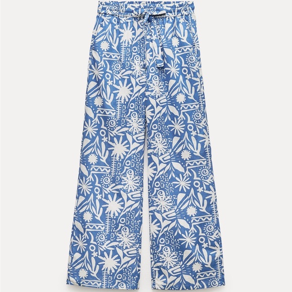 ZARA NWT ZW COLLECTION PRINTED PANTS - Picture 5 of 10
